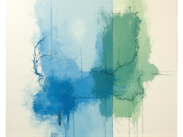 Abstract art piece created by multiple team members, featuring diverse textures and colors.